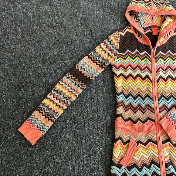 Missoni for Target Chevron Knit Tunic Zip Hooded Sweater Jacket Kids Size XL - Picture 4 of 9